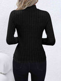 Mock Neck Long Sleeve Knit Top