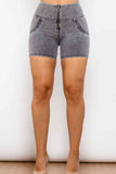 Full Size Zip Closure Denim Shorts