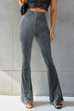 Ribbed High Waist Flare Pants