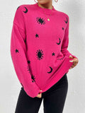 Patterned Drop Shoulder Sweater - Rags 2 Riches Shop