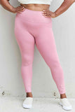 Zenana Fit For You Full Size High Waist Active Leggings in Light Rose