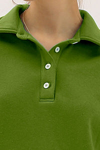 Ninexis Full Size Quarter-Button Collared Sweatshirt