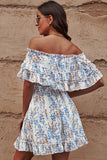 Floral Off-Shoulder Ruffle Hem Dress