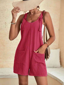 Full Size Scoop Neck Romper with Pockets - Rags 2 Riches Shop