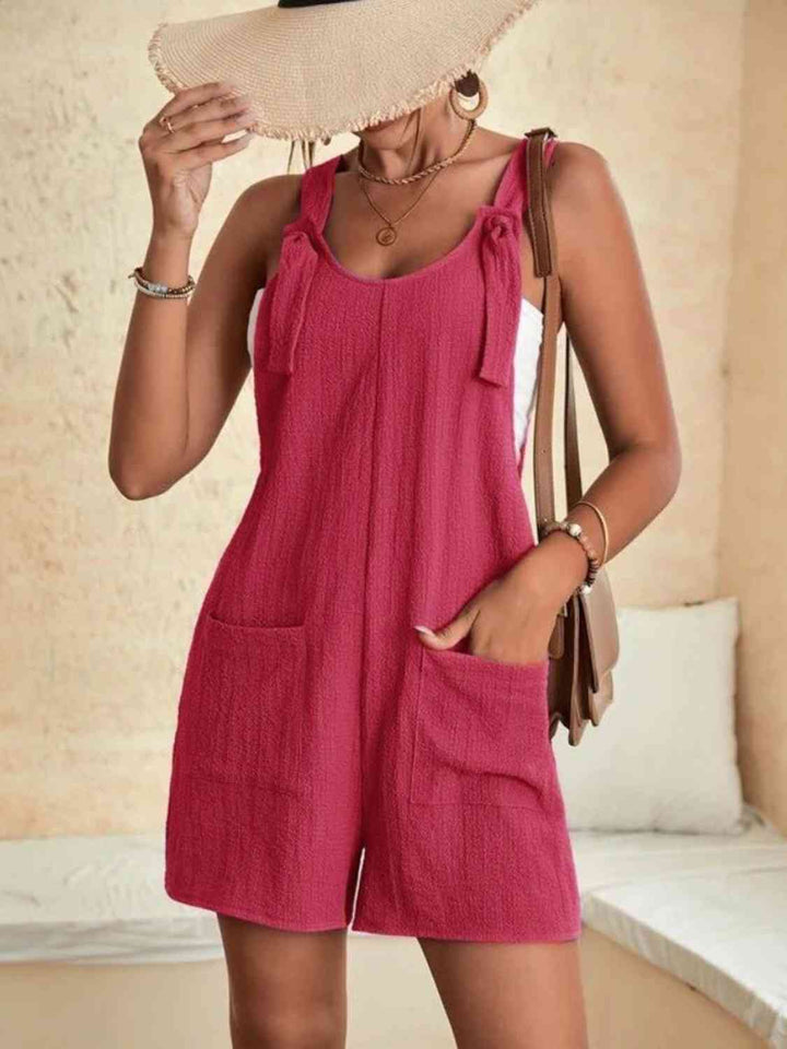 Full Size Scoop Neck Romper with Pockets - Rags 2 Riches Shop