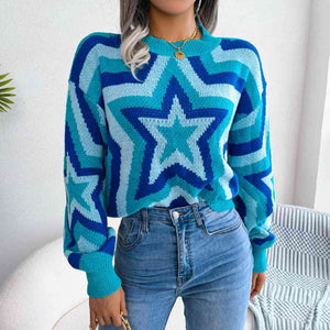 Star Round Neck Sweater - Rags 2 Riches Shop