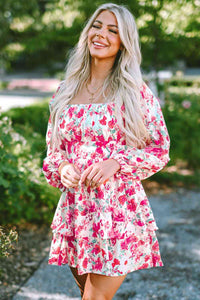 Floral Square Neck Layered Dress - Rags 2 Riches Shop