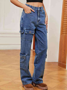 Buttoned Long Jeans - Rags 2 Riches Shop