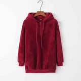 Quarter-Zip Drawstring Teddy Hoodie - Rags 2 Riches Shop