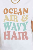 Simply Love Full Size OCEAN AIR & WAVY HAIR Graphic Cotton T-Shirt