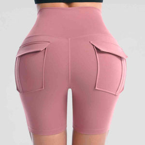 Wide Waistband Sports Shorts With Pockets