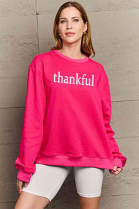 Simply Love Full Size THANKFUL Graphic Sweatshirt