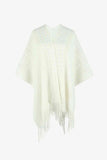 Open Front Fringe Hem Poncho