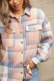 Double Take Plaid Dropped Shoulder Shacket