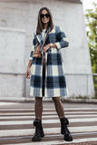 Double Take Full Size Plaid Button Up Lapel Collar Coat