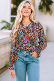 Floral Tie Neck Flounce Sleeve Blouse - Rags 2 Riches Shop