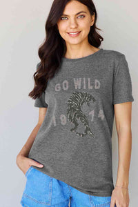 Simply Love Full Size GO WILD 1974 Graphic Cotton Tee