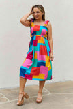 And The Why Multicolored Square Print Summer Dress