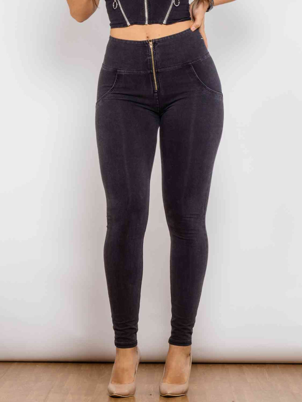 Full Size Zip-Up Skinny Jeans - Rags 2 Riches Shop