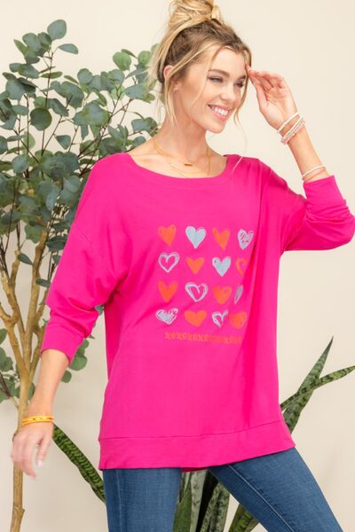 Celeste Full Size Heart Graphic Long Sleeve T-Shirt