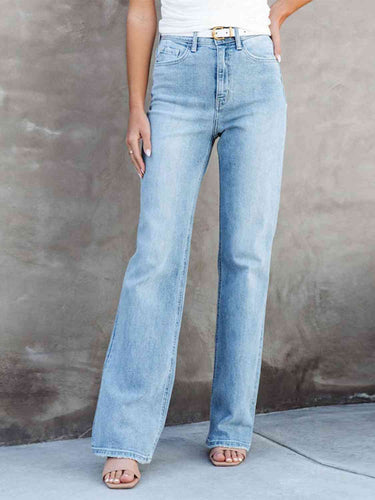 Washed Straight Leg Jeans - Rags 2 Riches Shop