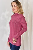 Basic Bae Full Size Ribbed Mock Neck Long Sleeve T-Shirt