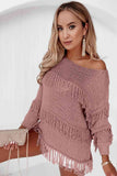 Fringe Detail Long Sleeve Sweater