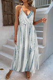 Printed Surplice Adjustable Spaghetti Strap Maxi Dress