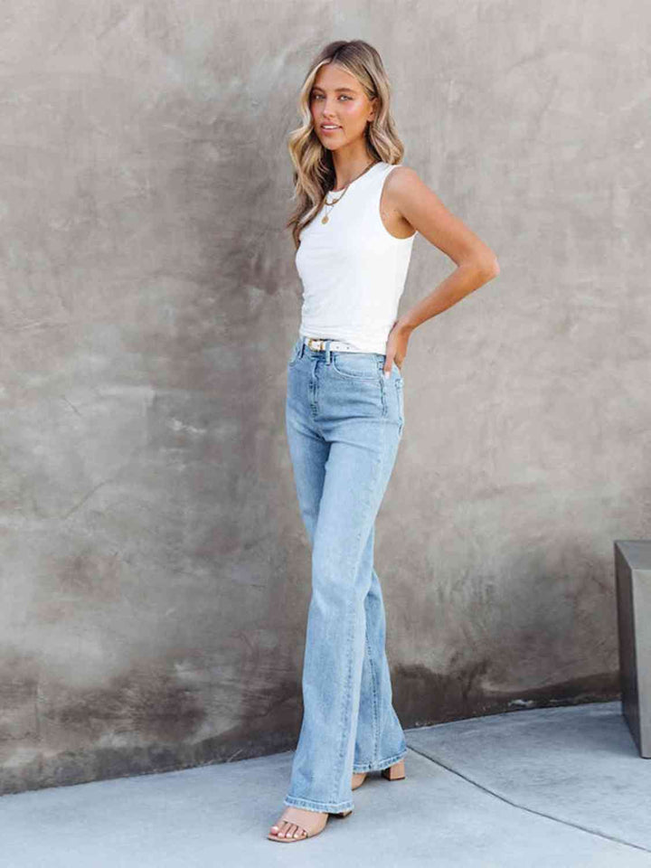 Washed Straight Leg Jeans - Rags 2 Riches Shop