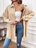 Drawstring Waist Dropped Shoulder Shirt