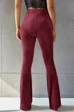 Ribbed High Waist Flare Pants