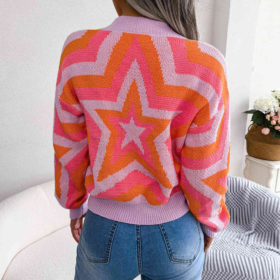 Star Round Neck Sweater - Rags 2 Riches Shop