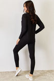 JULIA Round Neck Long Sleeve T-Shirt and Leggings Set