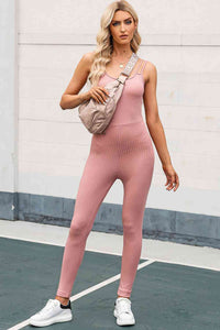 Double-Strap Scoop Neck Sports Jumpsuit - Rags 2 Riches Shop