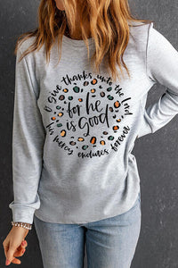 Graphic Round Neck Long Sleeve T-Shirt