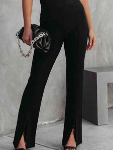 Front Slit Flare Leg Pants