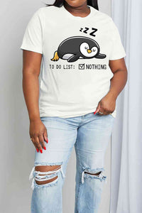 Simply Love Full Size TO DO LIST NOTHING Graphic Cotton Tee