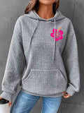 Full Size Flower Graphic Textured Hoodie with Pocket - Rags 2 Riches Shop