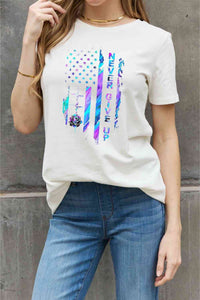 Simply Love Simply Love Full Size NEVER GIVE UP Graphic Cotton Tee