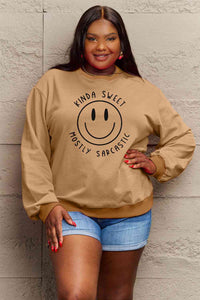 Simply Love Full Size Smiling Face Graphic Sweatshirt - Rags 2 Riches Shop