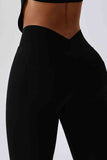 Wide Waistband Slim Fit Back Pocket Sports Leggings