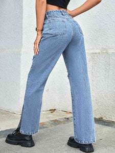 Distressed Slit Jeans - Rags 2 Riches Shop