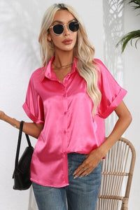 Collared Neck Short Sleeve Shirt