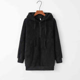 Quarter-Zip Drawstring Teddy Hoodie - Rags 2 Riches Shop