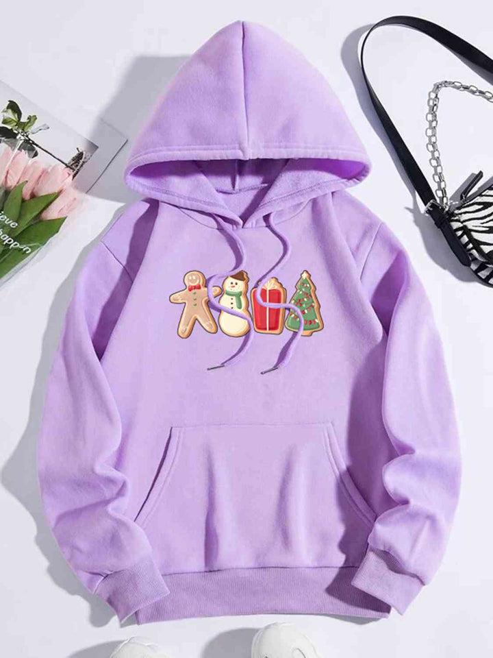 Graphic Drawstring Hoodie with Pocket - Rags 2 Riches Shop