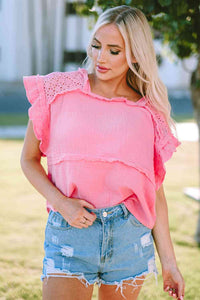 Square Neck Exposed Seams Blouse - Rags 2 Riches Shop