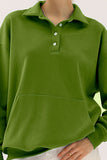 Ninexis Full Size Quarter-Button Collared Sweatshirt