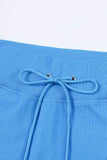 Drawstring Ribbed Sports Shorts