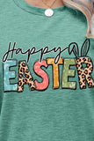 HAPPY EASTER Graphic Round Neck Tee Shirt