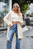 Open Front Dropped Shoulder Longline Cardigan